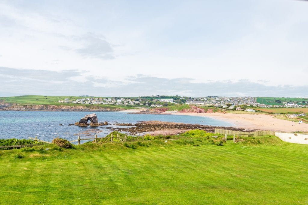 Thurlestone Sands in the distance along the coast path