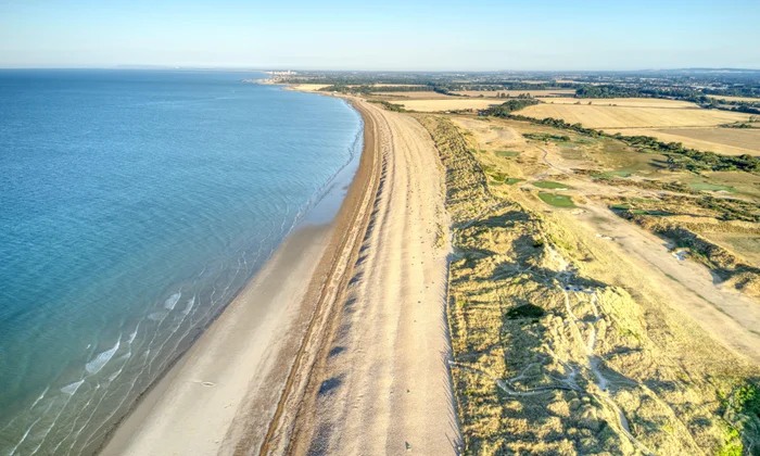 Aerial view of Littlehampton beach in Sussex