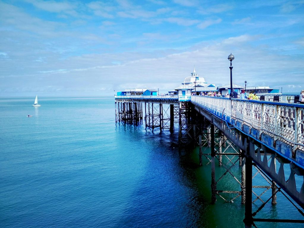 The pier and amusements at Llandudno, Wales.