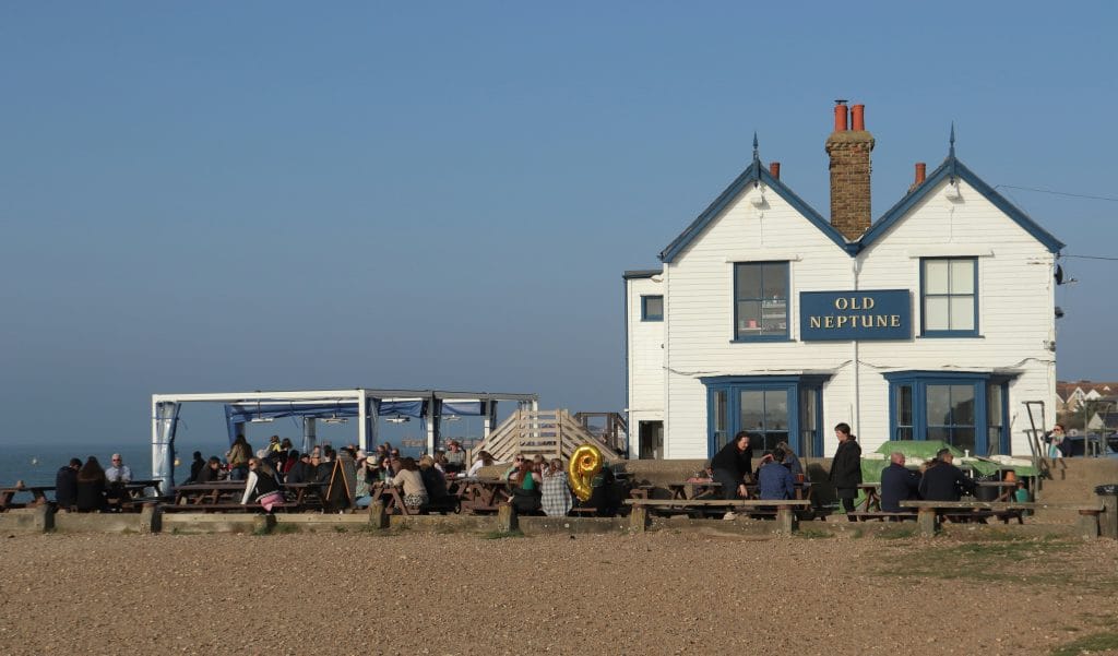 The Old Neptune Pub on the beach in Whitstable, Kent