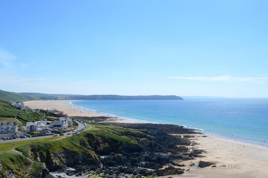 View of Woolacombe Bay across to Baggy Point