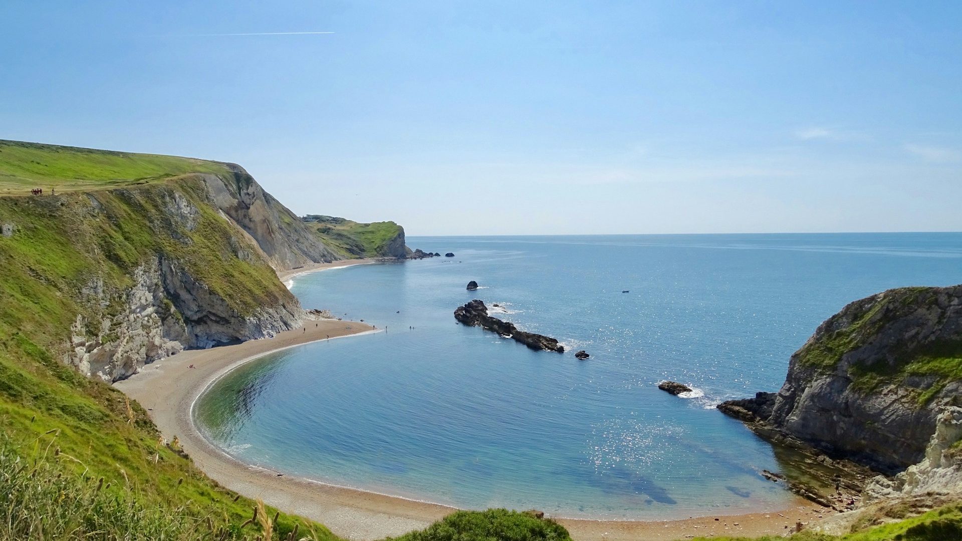 Durdle Door on the Jurassic coast in Dorset on a summers day.