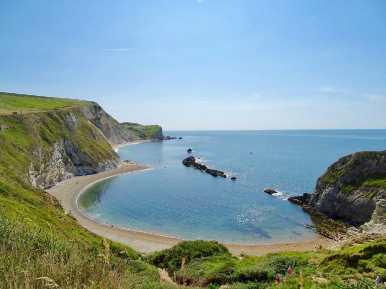 Durdle Door on the Jurassic coast in Dorset on a summers day.