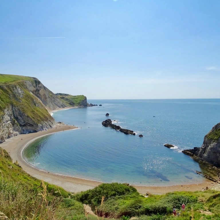 Durdle Door on the Jurassic coast in Dorset on a summers day.