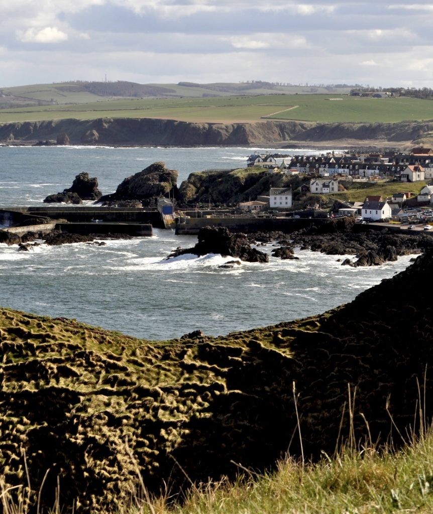 View over St Abbs harbour, Scottish Borders.