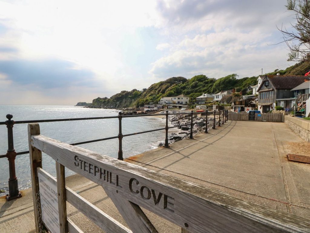 View across Steephill Cove near Ventnor on a wintery day.